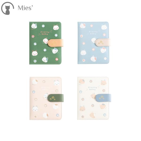Mies' かわいい 猫 の ノート 可愛い キャット PUレザー メモ帳 マグネット バックル ノート 学生 手帳 64K ねこ おしゃれ 文具