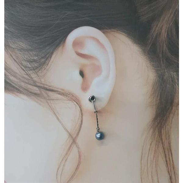 すっきり黒パール　ピアス　イヤリング miesougopearl_eg-0207-2