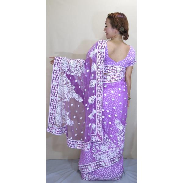 インド サリー 民族衣装 コスチューム ダンス ドレス バイオレットカラー 柔らかネット生地に白い刺繍とスパンコールの花模様 Sar455 Buyee Buyee 日本の通販商品 オークションの代理入札 代理購入