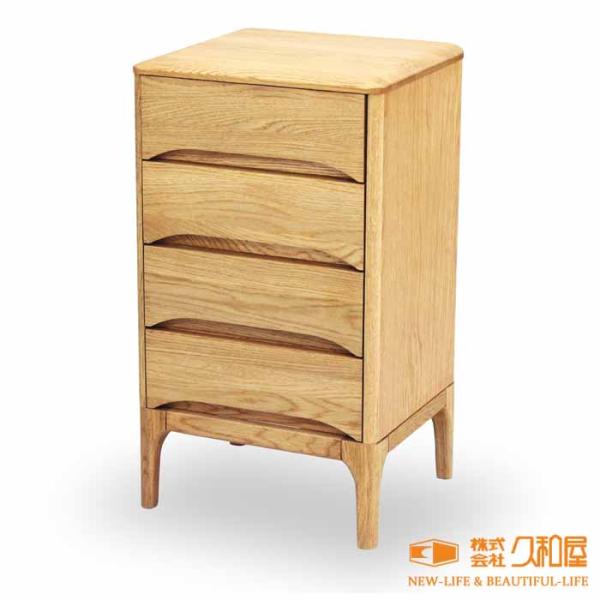 久和屋 開梱設置 チェスト 4段 整理箱 STREAM ミニチェスト 天然木