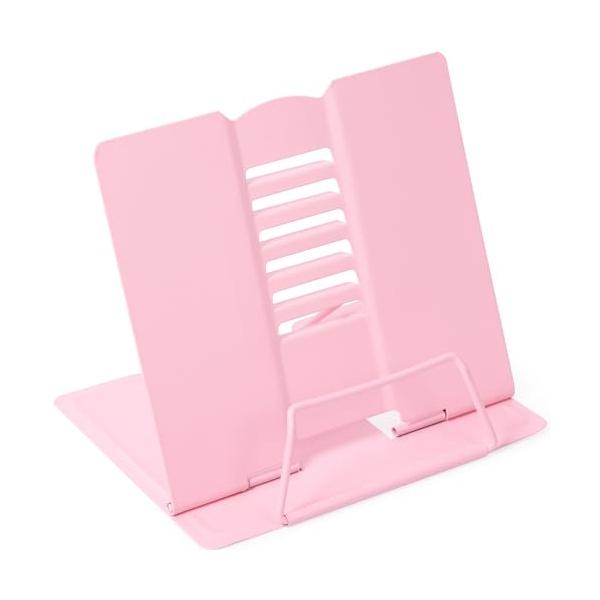 ピンク//・Color:ピンク・ブックスタンド 書見台 おしゃれ 卓上 読書台 ブックレスト 傾斜台 折りたたみ 角度調整 読書用 譜面台 本スタンド