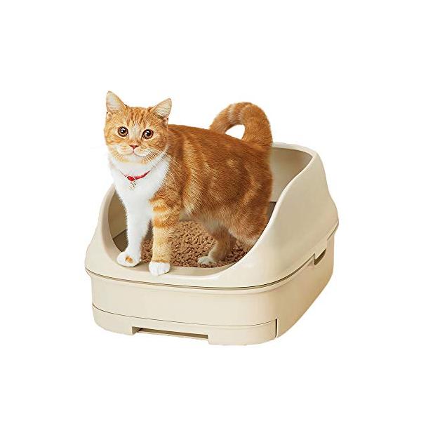 他サイト： ニャンとも清潔トイレセット 約1か月分チップ・シート付 猫用トイレ本体 オープンタイプ ライトベージュの商品画像