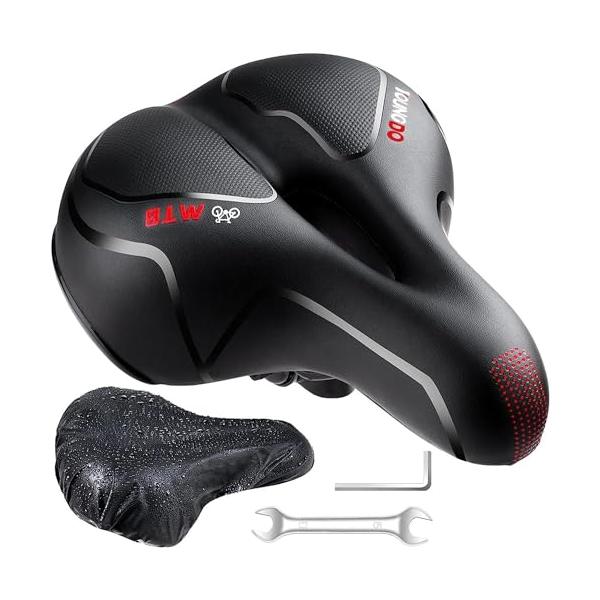 他サイト： YOUNGDO 自転車サドル サドルクッション サドル 超肉厚 低反発クッション 衝撃吸収 お尻痛くない 防塵/防水カバー付きの商品画像