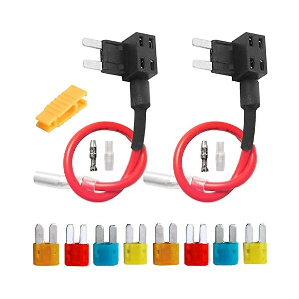 他サイト： DanYun 2個 Micro2小型回路ヒューズタップ キット ワイヤーハーネス付き自動車フラットタイプブレードヒューズホルダー 小型ヒューズホの商品画像