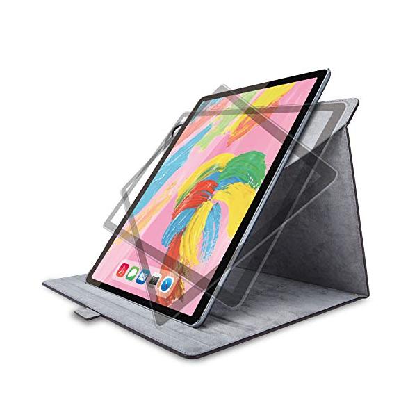 ELECOM エレコム iPad Pro 12.9 2018 ケース フラップカバー ソフトレザー 360度回転 ブラック TB-A18L360BK(2487310)