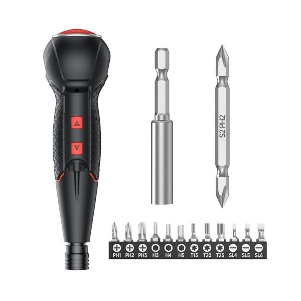 他サイト： AAL 電動ドライバー 小型 携帯 手持ち TypeC USB充電式 設計 滑り止め 軽量 手動兼用 高輝度LEDライト 正逆転切り替え 初心者の商品画像