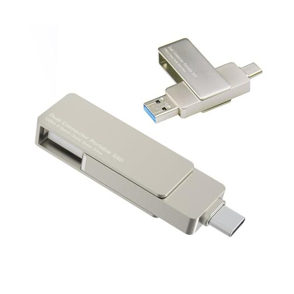 ロジテック SSD 外付け 500GB iPhone15 / 16 / 16Pro 対応 USB TypeA/USB TypeC 両挿し 純正ケ