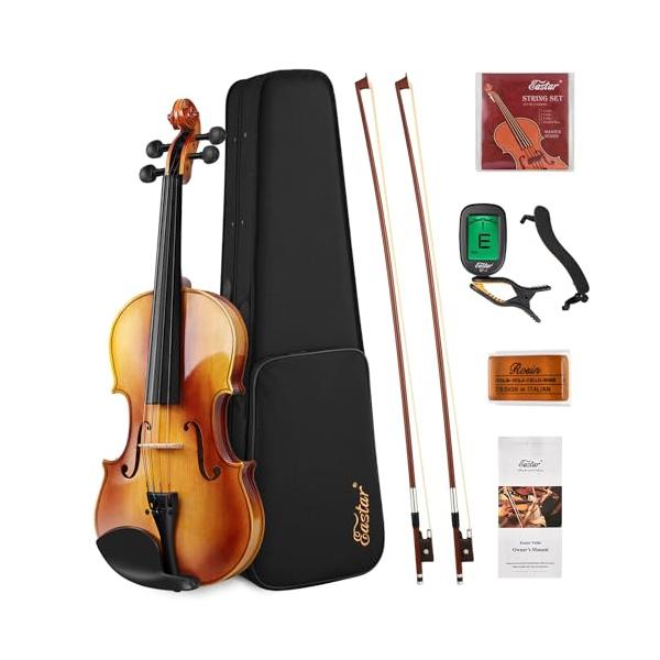 他サイト： Eastarバイオリン 4/4 単板 ソリッド バイオリンセット 弓2本 初心者にも上級のバイオリン奏者にも EVA330の商品画像