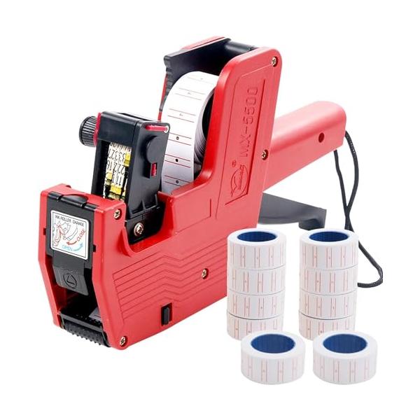 他サイト： Iwamatu ハンドラベラー 業務用+ ラベル 10巻 プライス タグ 軽量タイプ 値札 賞味 期限 レッドの商品画像