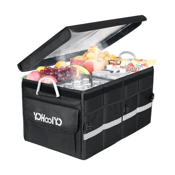 他サイト： YOHOOLYO 車用収納ボックス 保温保冷ボックス 折りたたみ式トランクボックス トランク収納ボックス アルミめっき取っ手付き 蓋付き 小物整の商品画像