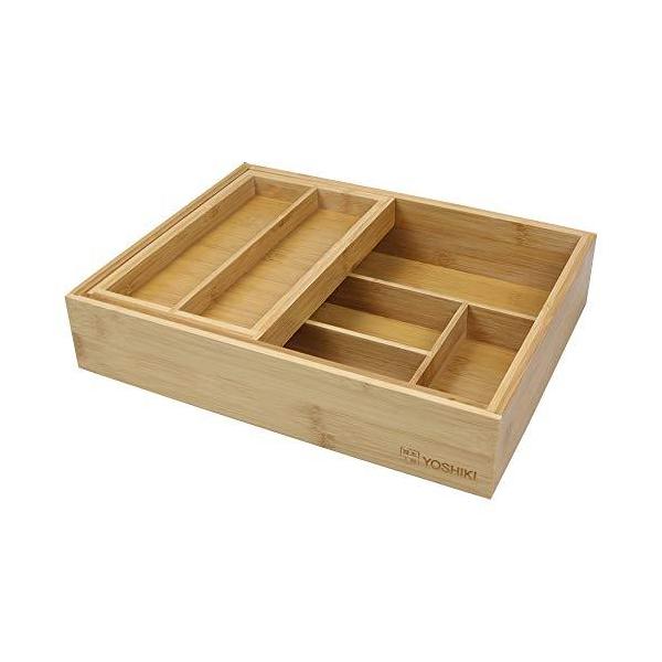 竹製  引き出し 仕切り カトラリートレー 2段トレー スライド式  YKKFB1