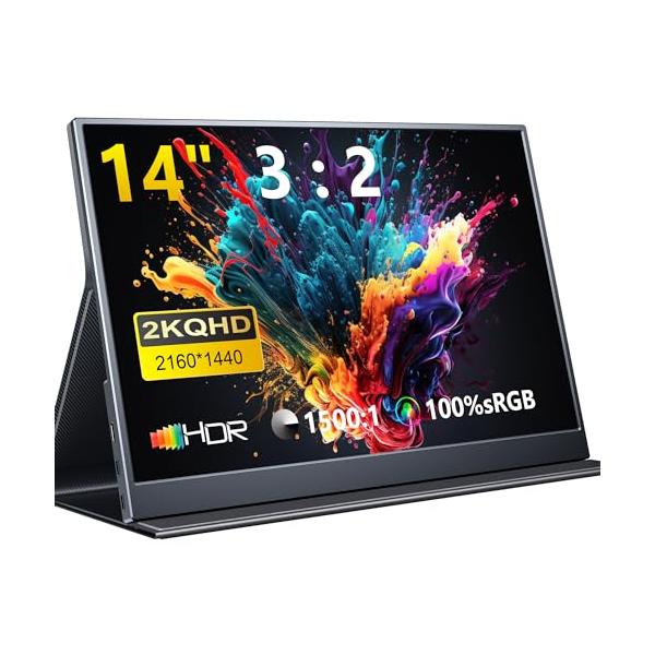 モバイルモニター 14インチ 2K解像度 モバイルディスプレイ ポータブル