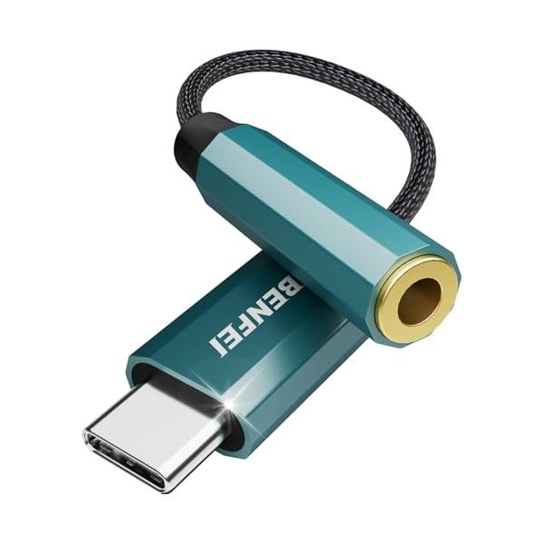 他サイト： BENFEI USB C イヤホンジャック変換 USB C3.5mm イヤホン変換アダプター DAC搭載 24bit/96KHz対応 TRRS/の商品画像