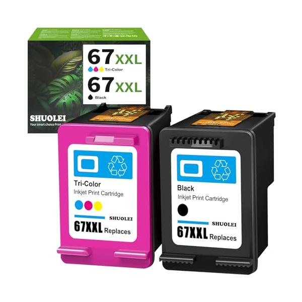 他サイト： 67XXL 67 XL 67XL 再生インクカートリッジ 4色セット 大容量 残量表示 対応機種 HP 6020 6052 6055 6058の商品画像