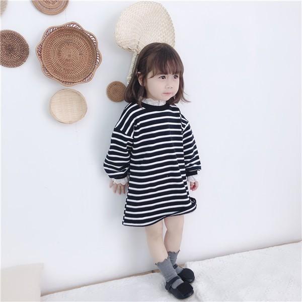 5000円以上で送料無料 パーカーワンピース 子供服 長袖 女の子 ボーダー レース カジュアル ゆったり 可愛い 人気 春秋 Corkz ミニョンショップ 通販 Yahoo ショッピング