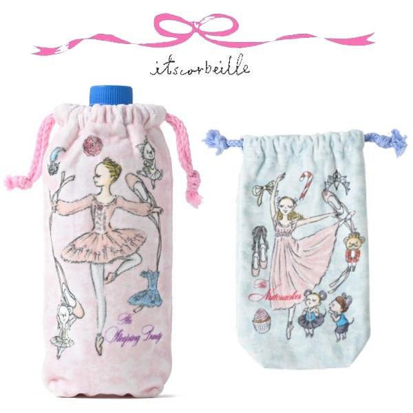 バレエシューズやトウシューズ収納にぴったりなメッシュの巾着袋です☆【itscorbeille★イツコルベイユ】かわぐちいつこ氏が描くバレエ画は、バレエの素晴らしさと、イラストの可愛さを調和させた エレガントで夢のある世界！子供も大人も共感で...