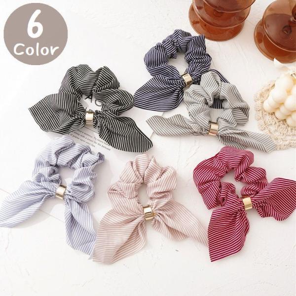 シュシュ レディース ヘアアクセサリー ヘアゴム 髪飾り 髪留め リボン シフォン ボーダー ヘアアレンジ かわいい カジュアル おしゃれ 大人可愛い Acc おとりよせ Com 通販 Yahoo ショッピング