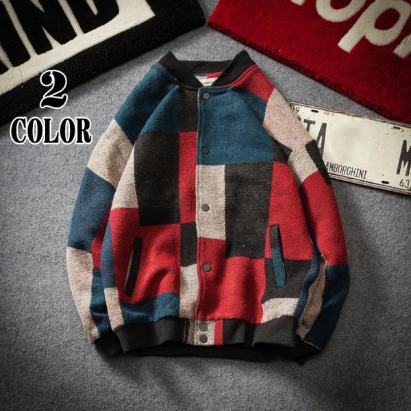 ジャケット アウター ブルゾン メンズ パッチワーク風 カラフル マルチカラー 中綿 秋冬 暖かい おしゃれ カジュアル 個性的 メンズファッション Aut おとりよせ Com 通販 Yahoo ショッピング