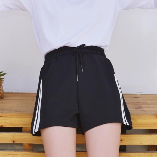 ショートパンツ ショーパン 半ズボン ライン入りパンツ ジャージ レディース ボトムス 黒 シンプル ウエストゴム スポーツウェア スポーティ 部屋着 Buyee Servicio De Proxy Japones Buyee Compra En Japon