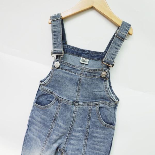 オーバーオール デニム ジーンズ サロペットパンツ 9分丈 スリム 子供服 キッズ ウォッシュ加工 カジュアル おしゃれ 女の子 男の子 女児 男児 Sagaretxe Net
