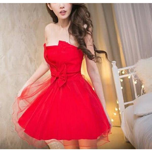 パーティドレス ミニドレス レディース ベアドレス チューブトップ ミニワンピース ミニ丈 ドレス ワンピース ワンピ リボン チュール Aライン フ Fyq8411 おとりよせ Com 通販 Yahoo ショッピング