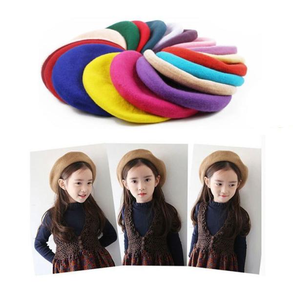 子供用 ベレー帽 定番デザイン ベレーキャップ シンプル 無地 ウール