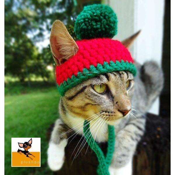 ニット帽 帽子 ぼうし ニットキャップ ペット用 ネコ用 猫用 イヌ用 犬用 クリスマスカラー バイカラー ポンポン付き コスチューム コスプレ小物 Pet おとりよせ Com 通販 Yahoo ショッピング