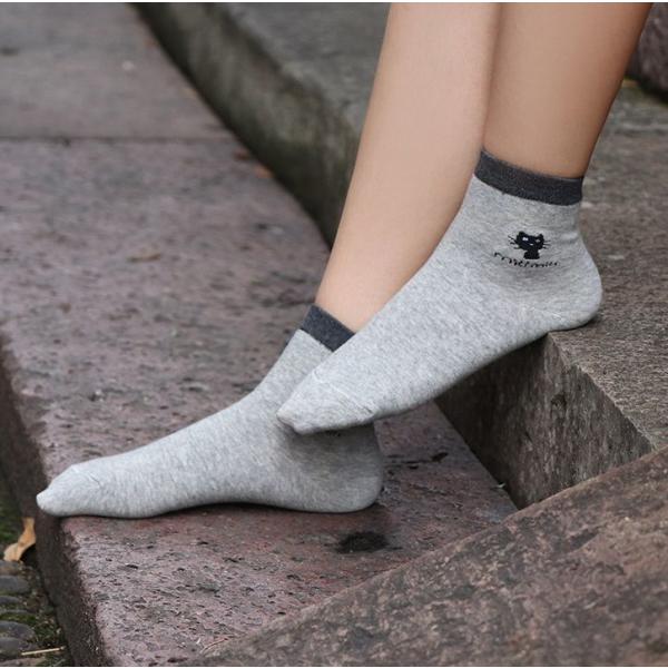 靴下 くつした ソックス くるぶし上 ショートソックス レディース 可愛い ワンポイント 猫 お洒落 オシャレ 綿 Sox おとりよせ Com 通販 Yahoo ショッピング