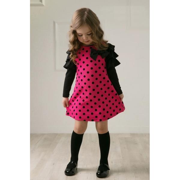 長袖ワンピース Aラインワンピース ドットワンピース ミニワンピース 子供服 女の子 女児 キッズ 小学生 春秋 ミニ丈 フリル袖 リボン 水玉 派手 Buyee Buyee 日本の通販商品 オークションの代理入札 代理購入