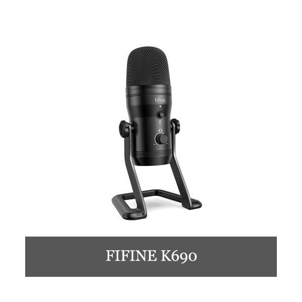 FIFINE K690 USBコンデンサーマイク FIFINE K690 USBマイク コンデンサーマイク ステレオ