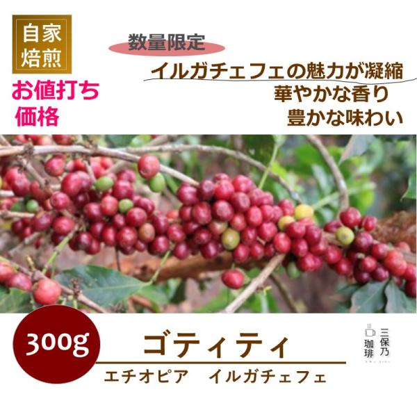 モカ イルガチェフェ エチオピア ゴティティ 300g 自家焙煎 コーヒー豆
