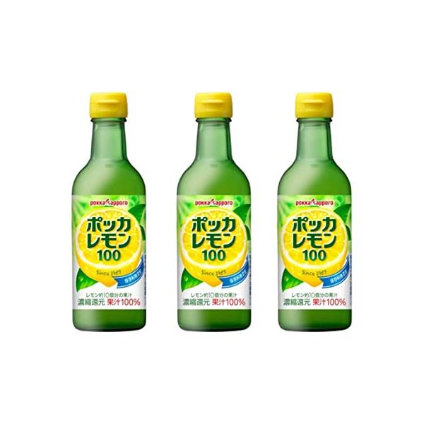 商品紹介   「ポッカレモン100」は100%レモン果汁です。保存料無添加で安心、安全。レモン本来の「おいしさ」と「健康」をお届けするために、世界各地から厳選したレモン果汁を使用しています。レモン本来のまろやかでコクのある酸味は、お料理やお...