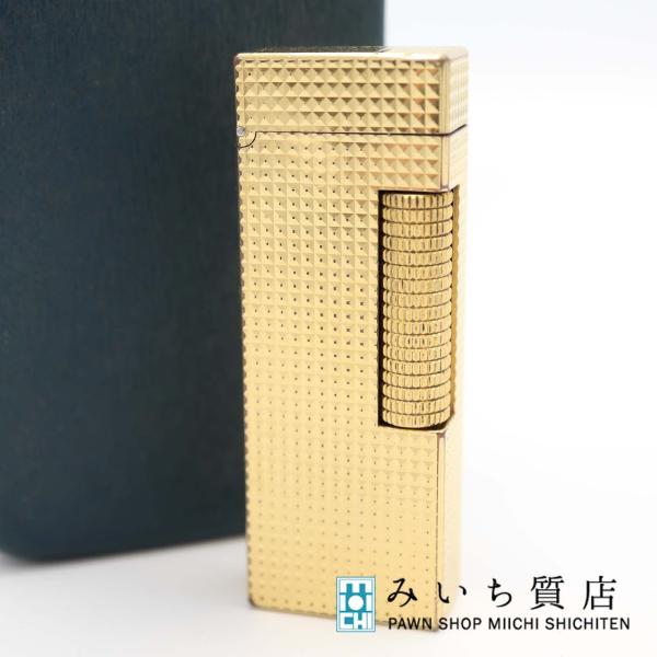 質屋 dunhill ダンヒル ガスライター スクエア型 ゴールドカラー 喫煙