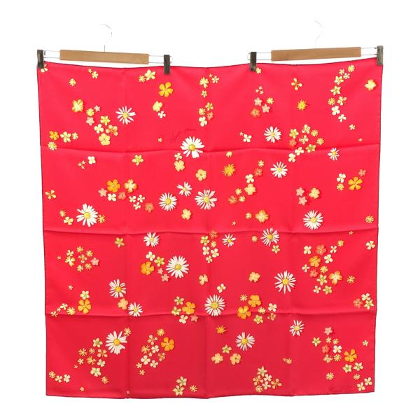 【超美品】HERMES エルメスプリーツ　カレ90スカーフ　フラワー 質屋 HERMES エルメス カレ90 FLOWER POWER フラワーパワー シルク