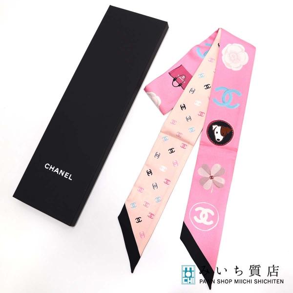 質屋 未使用 CHANEL シャネル ツイリー スカーフ 犬 DOG ココマーク