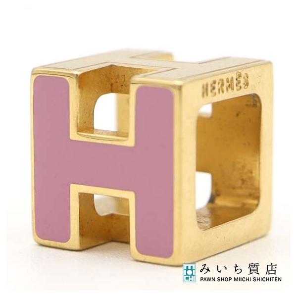 質屋 HERMES エルメス トップ Hキューブ ピンク ネックレストップ