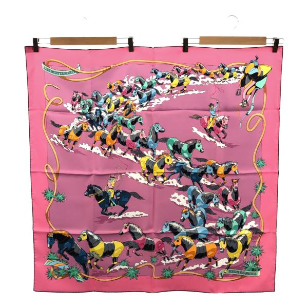 質屋 エルメス HERMES スカーフ カレ90 LES MUSTANGSII 野生馬II