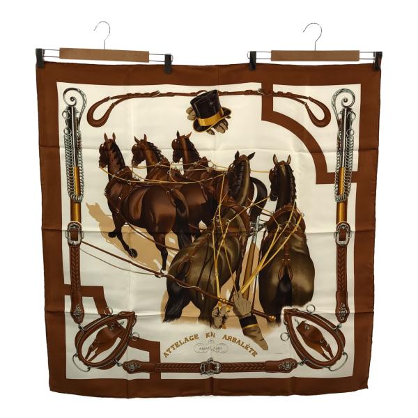 質屋 エルメス HERMES カレ90 ATTELAGE EN ARBALETE 馬車弓形連結