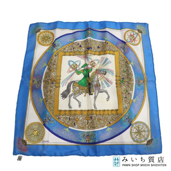 質屋 HERMES エルメス スカーフ カレ45 プチカレ FEUX DARTIFICE 技巧