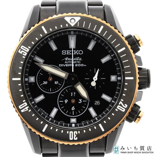 質屋 稼働 腕時計 SEIKO セイコー Ananta アナンタ 8R39-00B0 200m防水 クロノグラフ 自動巻き 箱・ケース有 メンズ M4461 みいち質店