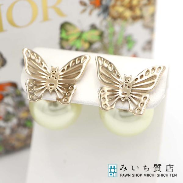 美品✨Dior ディオール トライバル バタフライ ピアス パール ゴールド miichi78_rc-itnh940suqhs-zdik