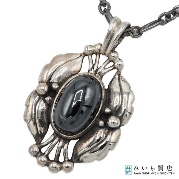 925S ジョージジェンセン 2000 ヘマタイト ペンダント ネックレス 質屋 GEORG JENSEN ジョージジェンセン イヤーペンダント 2000