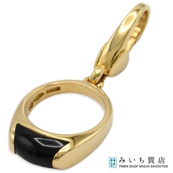 Bvlgari ブルガリ　オニキス　 チャーム　750 k18YG 質屋 BVLGARI ブルガリ トロンケット チャーム 750 K18 約3.2g
