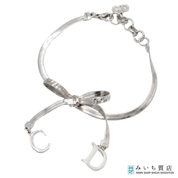 質屋 Christian Dior ディオール ブレスレット ブレス リボン CDロゴ