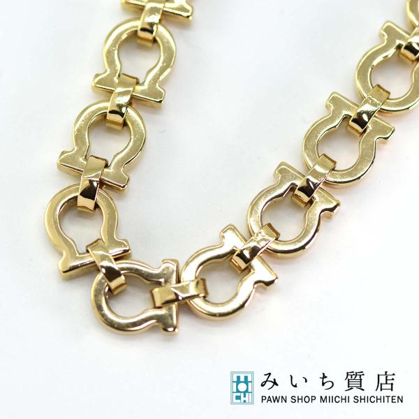 質屋 フェラガモ ガンチーニ ネックレス GP Ferragamo ゴールド色 44cm