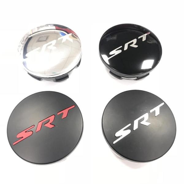 4個セット Mopar Dodge チャレンジャー チャージャー ブラック SRT ホイール センターキャップ 63mm