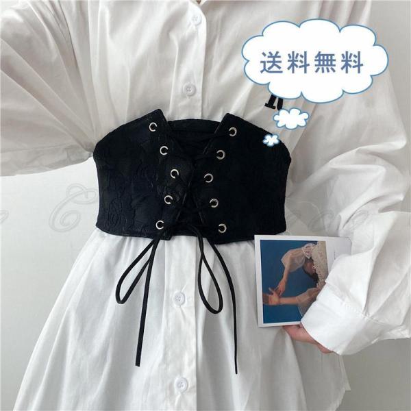 腰引き締め ベルト ウエストニッパー コルセット レースアップ レース PU 蝶 ウエストマーク ウエストベルト レディース くびれ ファッション小物