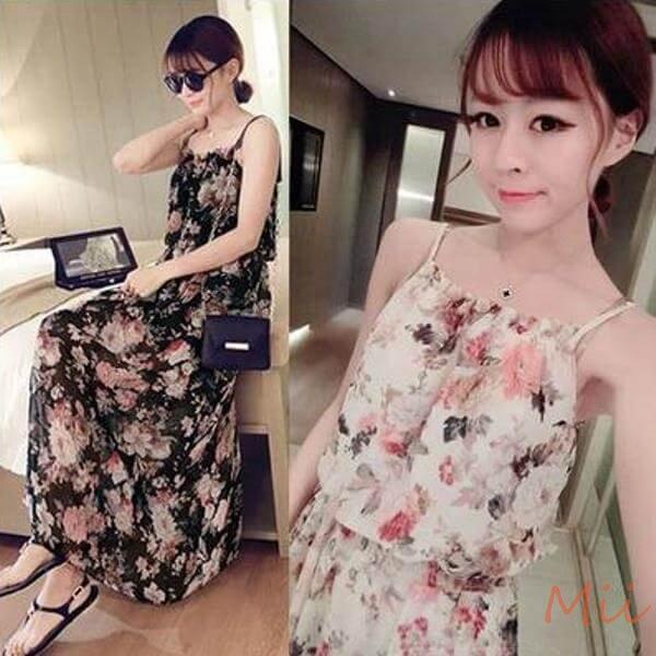 キャミワンピ 花柄 ボタニカル柄 シースルー 南国 リゾートワンピ マキシ丈 ノースリーブ ハイウエスト Buyee Buyee 日本の通販商品 オークションの代理入札 代理購入