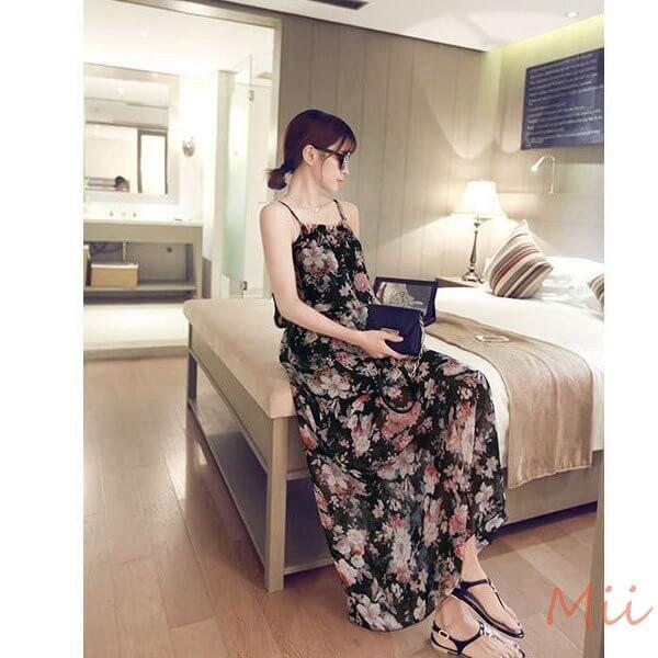 キャミワンピ 花柄 ボタニカル柄 シースルー 南国 リゾートワンピ マキシ丈 ノースリーブ ハイウエスト Buyee Buyee 日本の通販商品 オークションの代理入札 代理購入