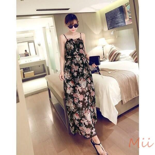 キャミワンピ 花柄 ボタニカル柄 シースルー 南国 リゾートワンピ マキシ丈 ノースリーブ ハイウエスト Buyee Buyee 日本の通販商品 オークションの代理入札 代理購入